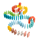 Fisher-Price Wooden Domino Run Playset, Preschool Building Game, 72 Wood Pieces