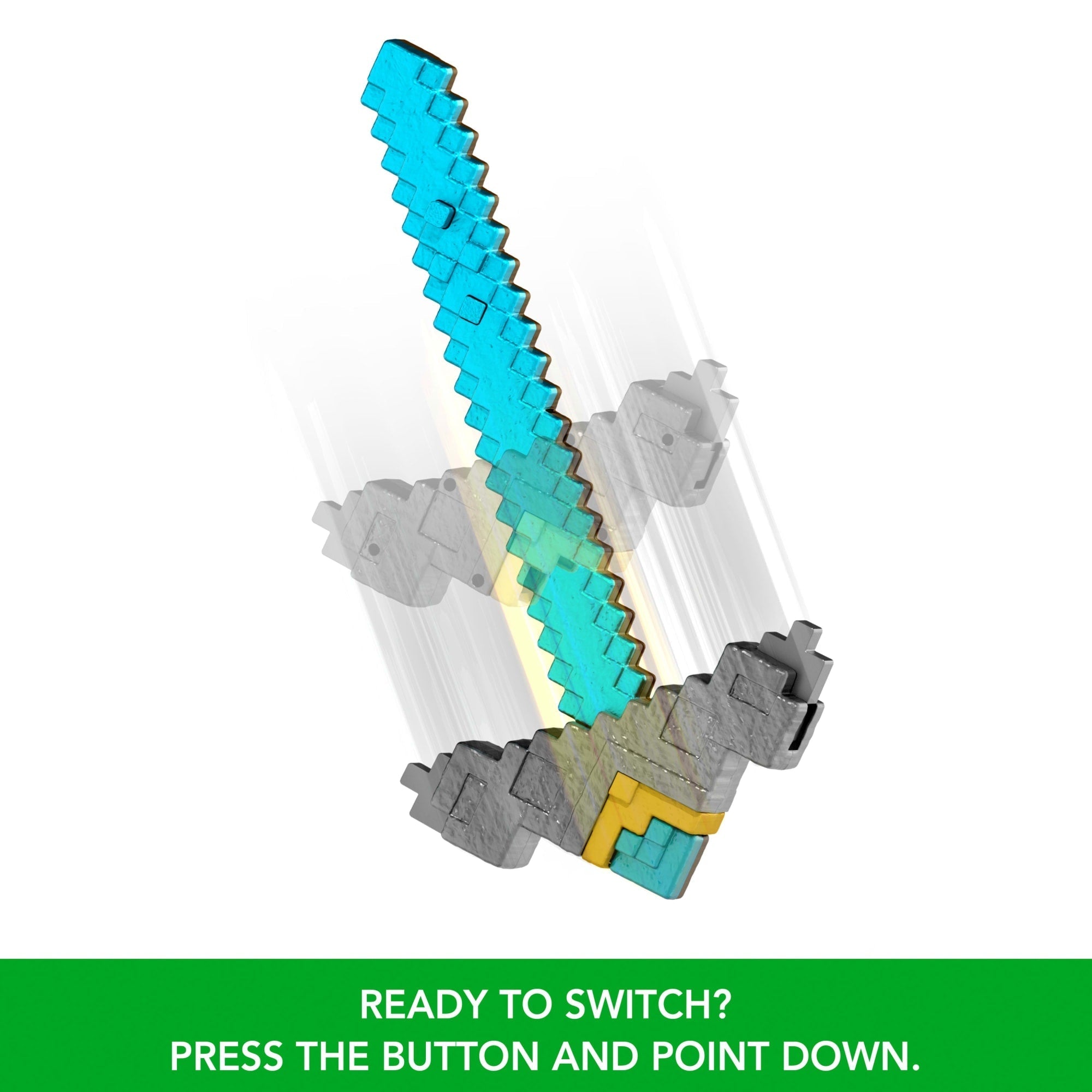 Minecraft Click And Switch Sword And Pickaxe Role-Play 2-In-1 Toy Inspired By The Movie