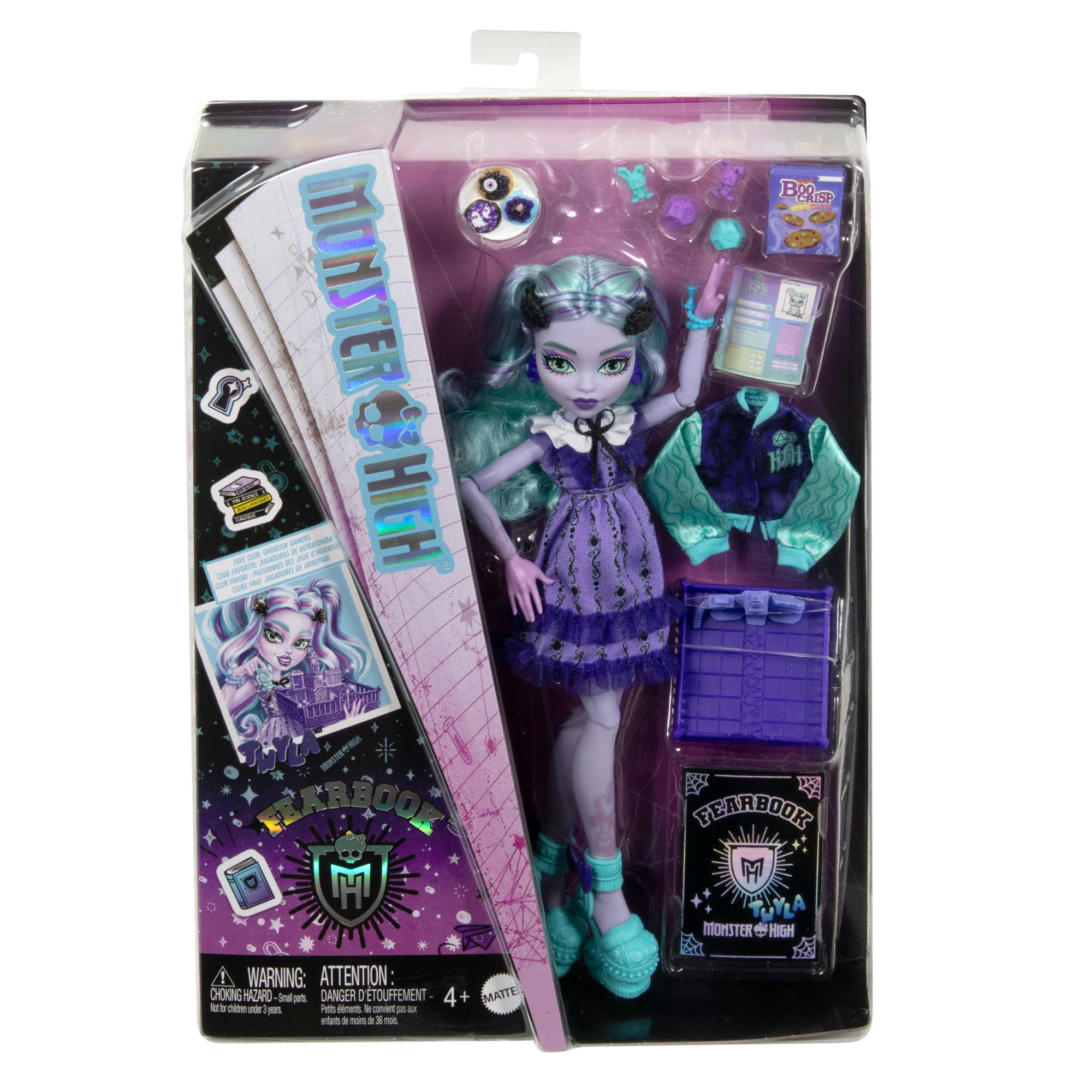 Monster High Fearbook Twyla Fashion Doll With Varsity Jacket, Yearbook, And Game Accessories